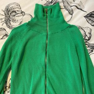 Converse Green Turtleneck Zip Up Sweater